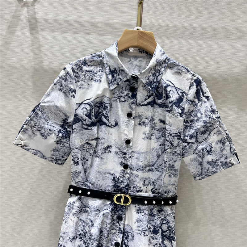 D10r classic jungle pattern wide waisted dress