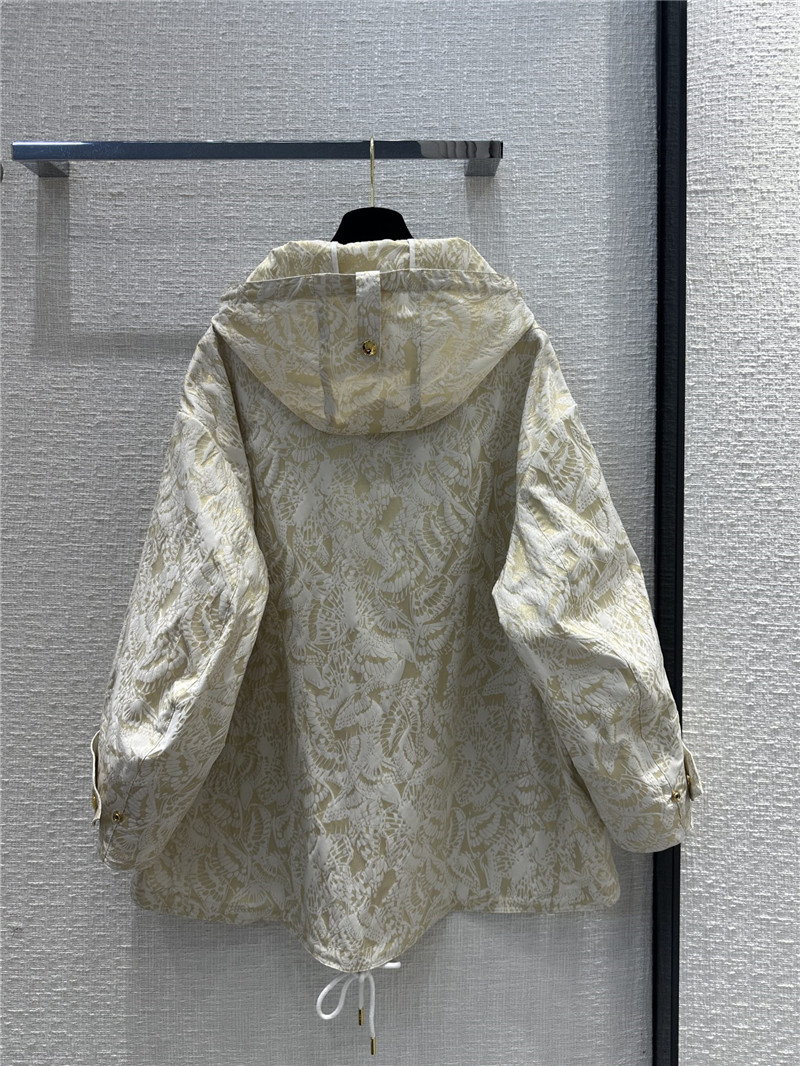 D10r rui butterfly flower element jacquard fabric hooded jacket