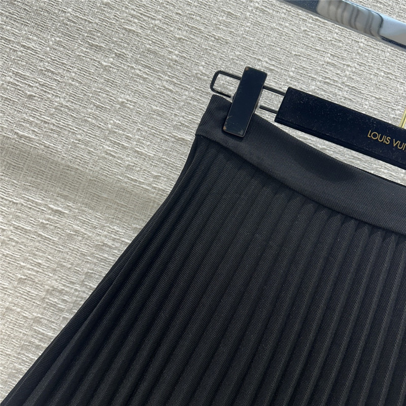 louis vuitton LV new black pleated long skirt