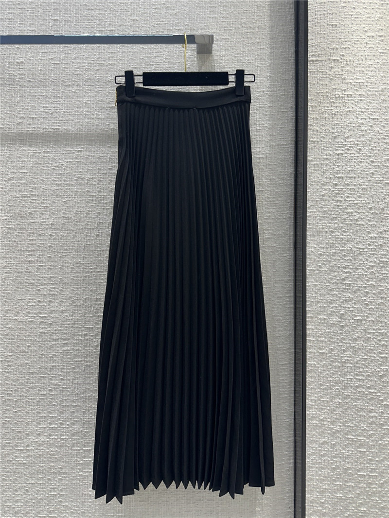 louis vuitton LV new black pleated long skirt