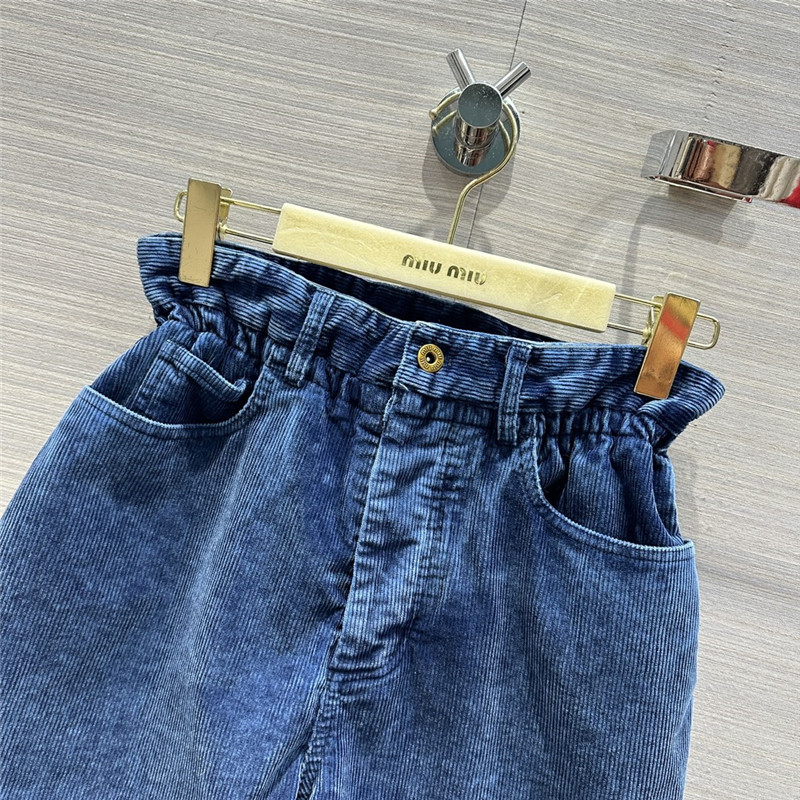 M1um1u distressed washed corduroy shorts