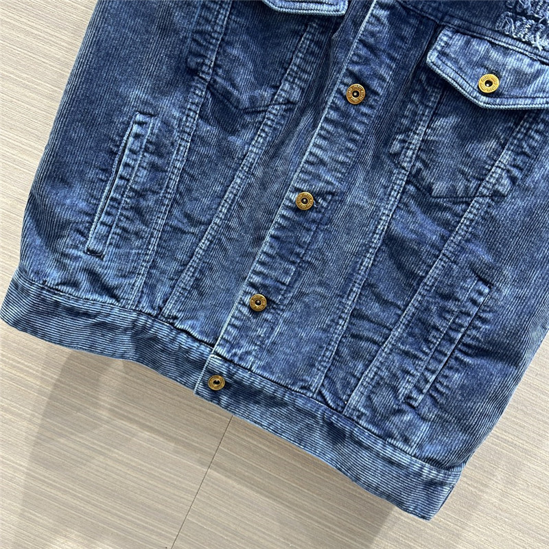 miumiu distressed washed corduroy vest jacket