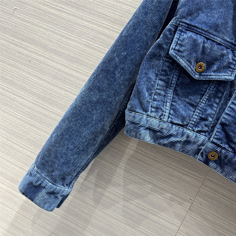 miumiu distressed washed corduroy short jacket