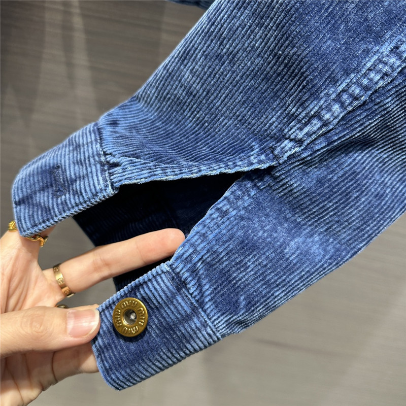 miumiu distressed washed corduroy short jacket