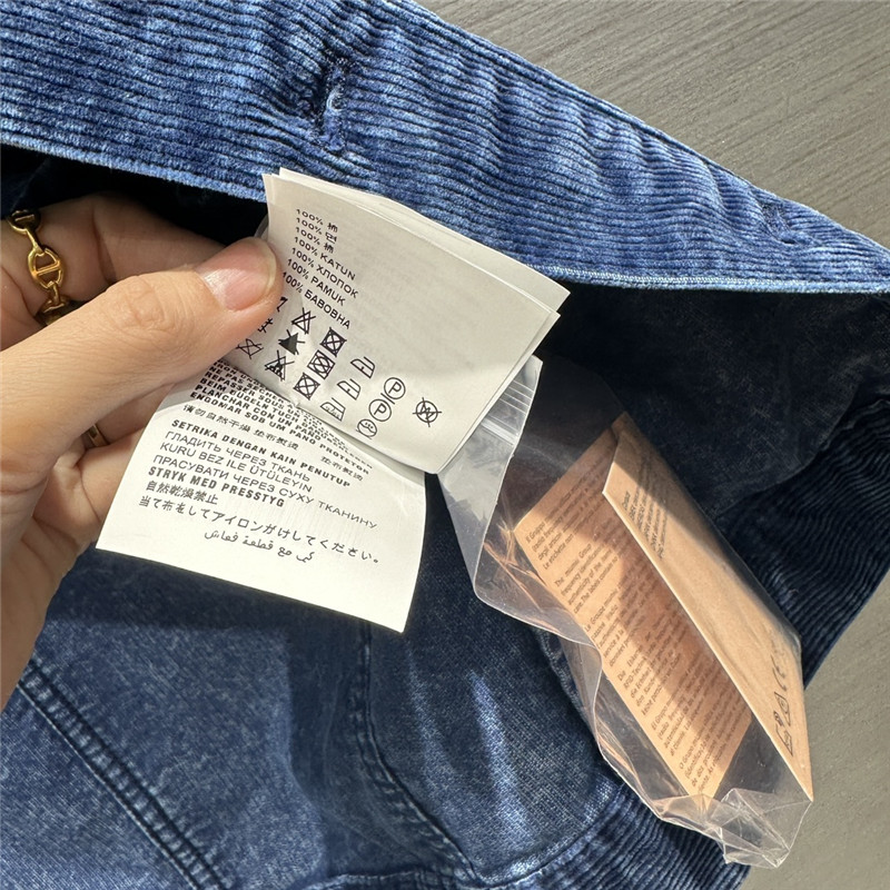 miumiu distressed washed corduroy long jacket