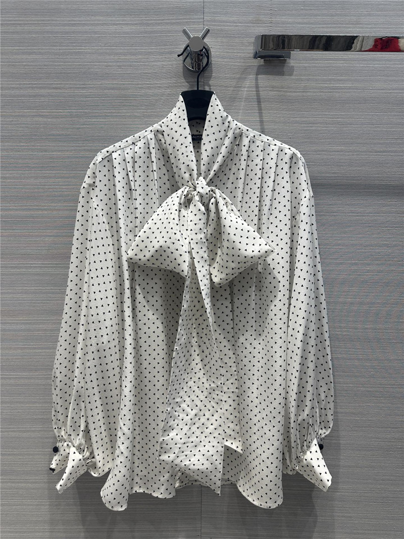 Balmain triangle polka dot printed silk shirt