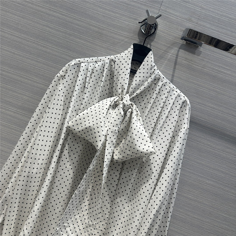 Balmain triangle polka dot printed silk shirt