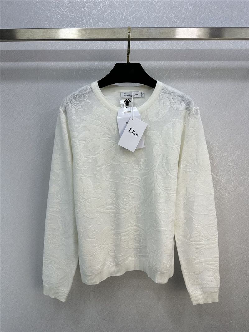 Dior Jacquard See-Through Knit Sweater