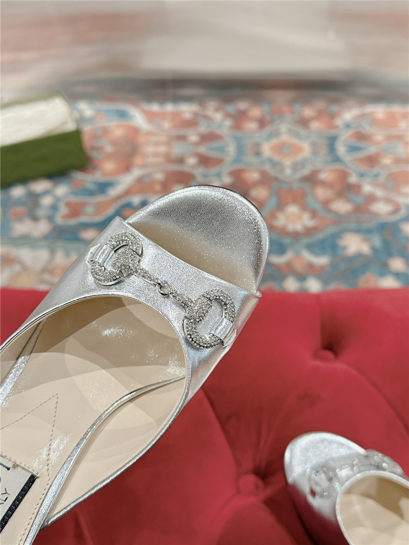 gvc*1 metal embellished crystal D1am0nd buckle half drag