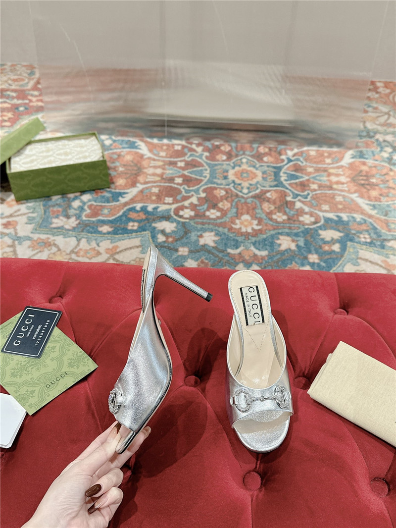 gvc*1 metal embellished crystal D1am0nd buckle half drag