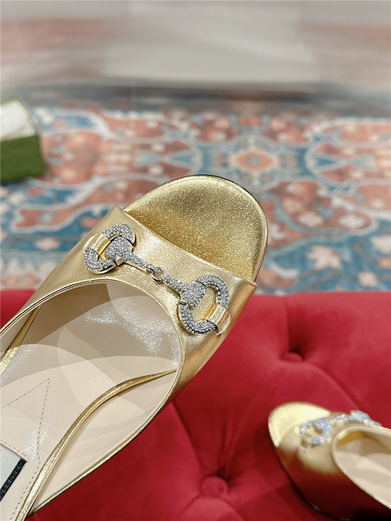 gvc*1 metal embellished crystal D1am0nd buckle half drag