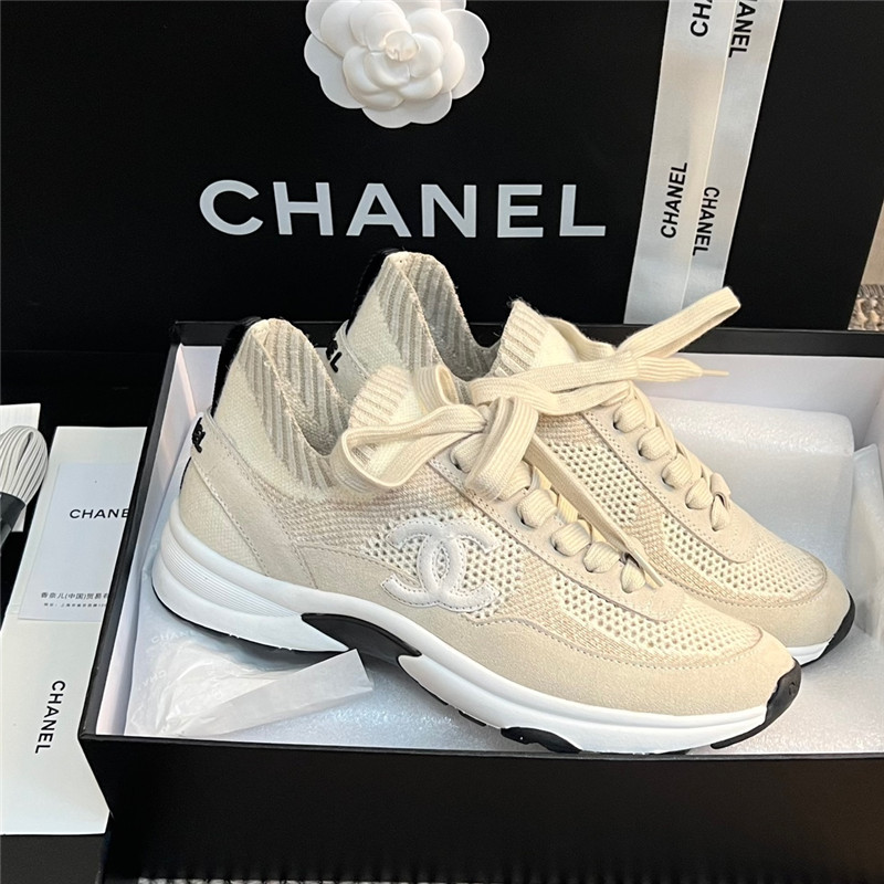 Chanel Women Beige Chanel Sneakers