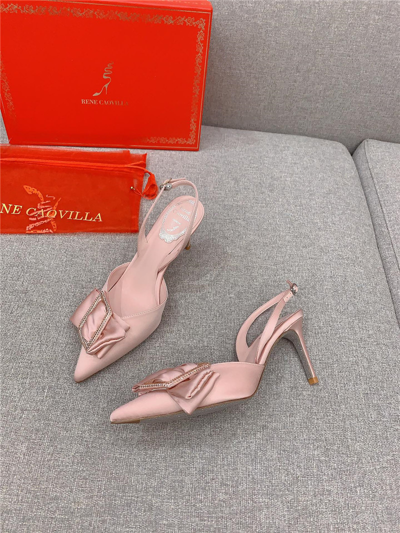 rene caovilla new satin bow high heels
