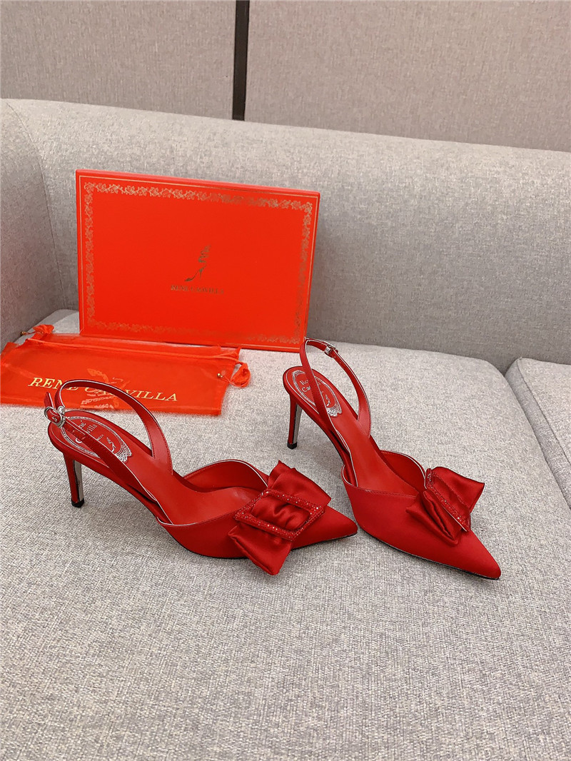 rene caovilla new satin bow high heels