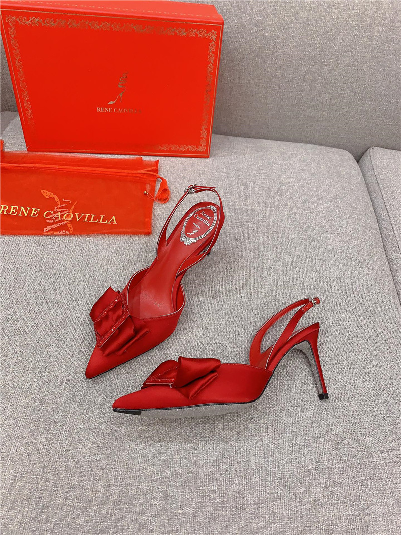 rene caovilla new satin bow high heels