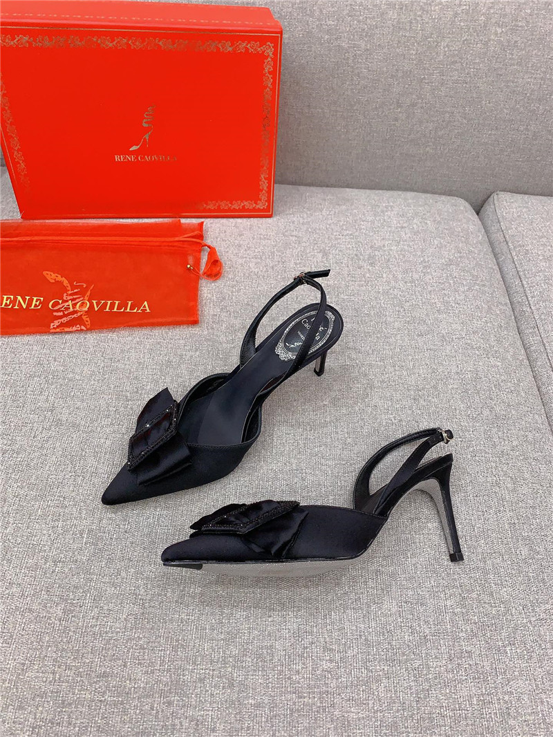 rene caovilla new satin bow high heels