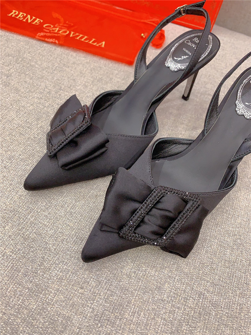 rene caovilla new satin bow high heels