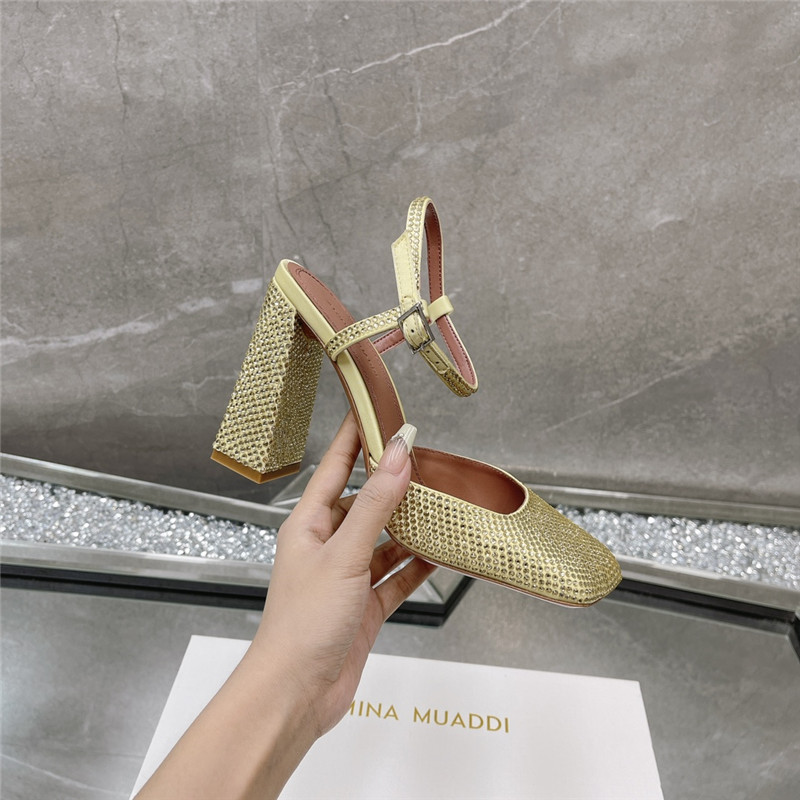 Amina Muaddi angular square-toe sandals
