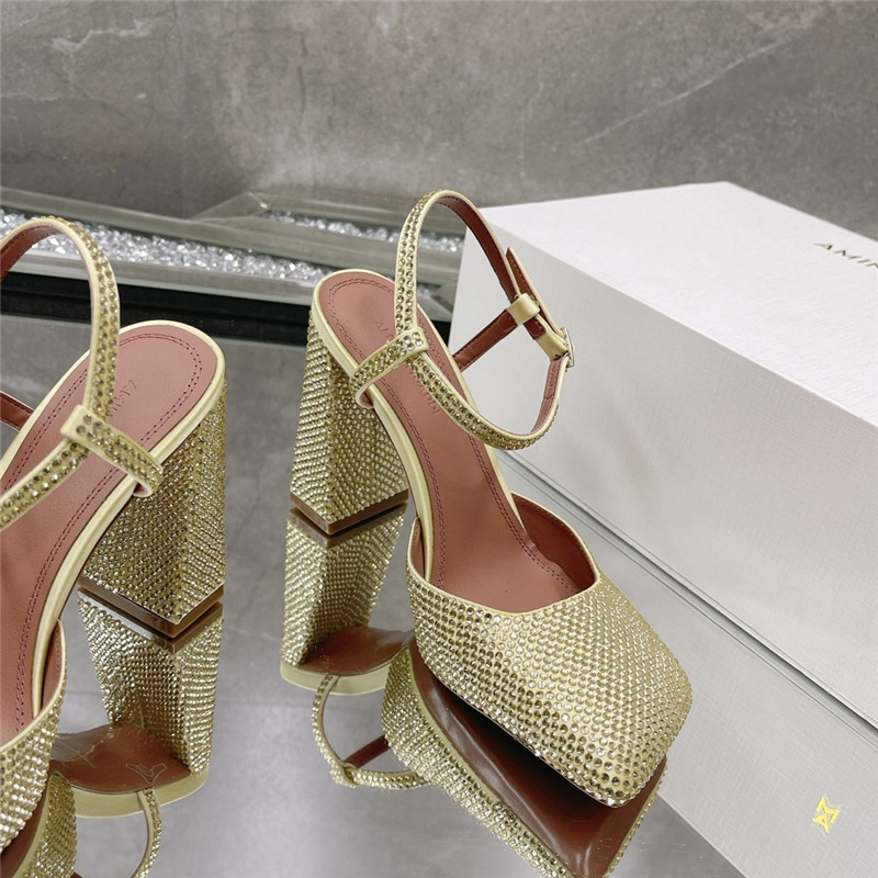 Amina Muaddi angular square-toe sandals