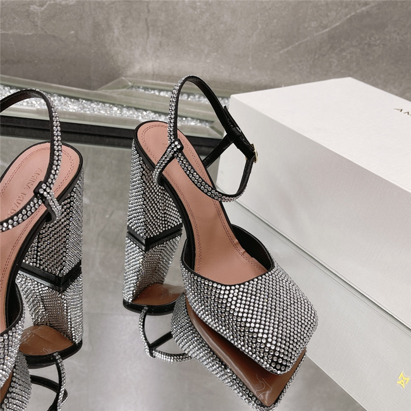 Amina Muaddi angular square-toe sandals