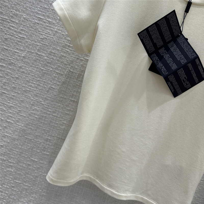 Pra*a triangle logo patch brushed short-sleeved shirt