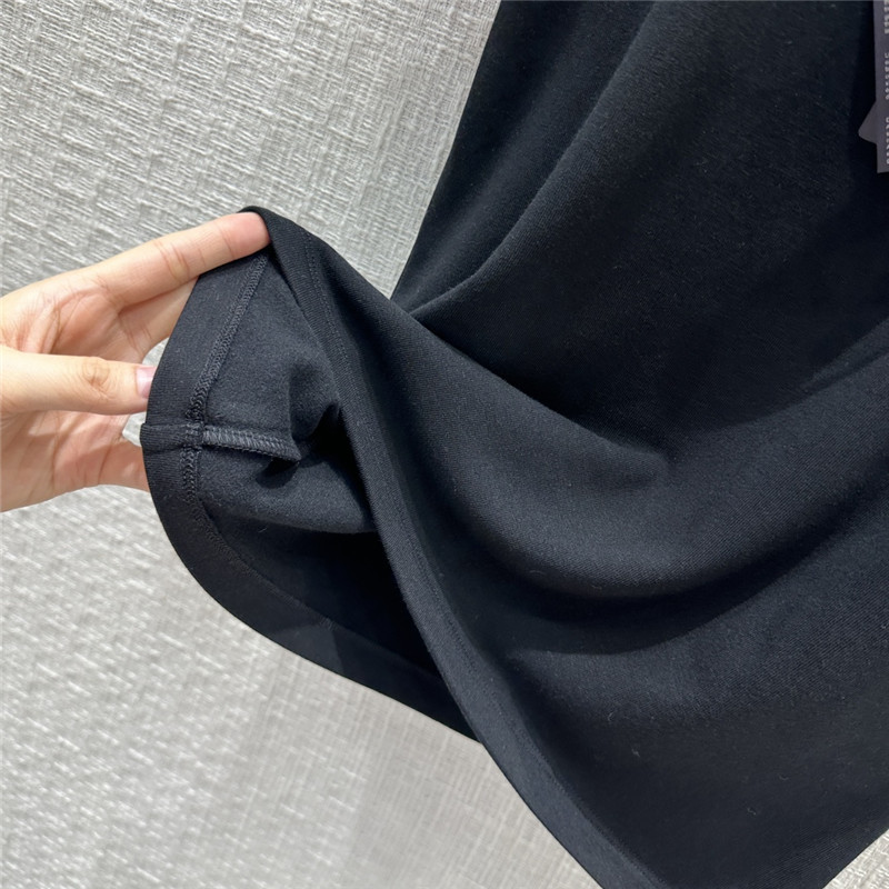 Pra*a triangle logo patch brushed short-sleeved shirt