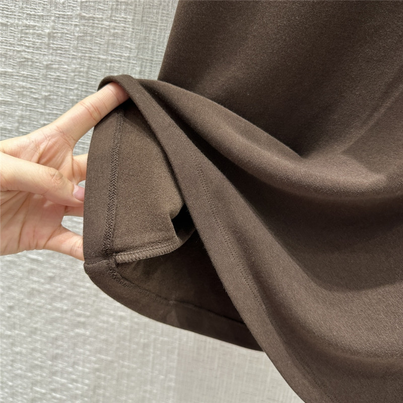 Pra*a triangle logo patch brushed short-sleeved shirt