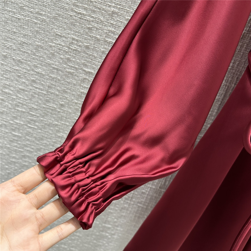 fendi Bordeaux red V-neck dress