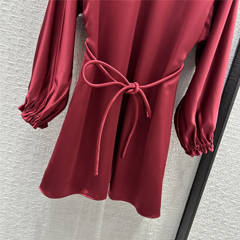 fendi Bordeaux red V-neck dress