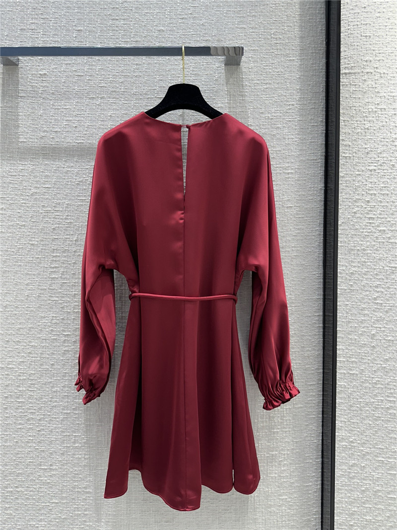 fendi Bordeaux red V-neck dress