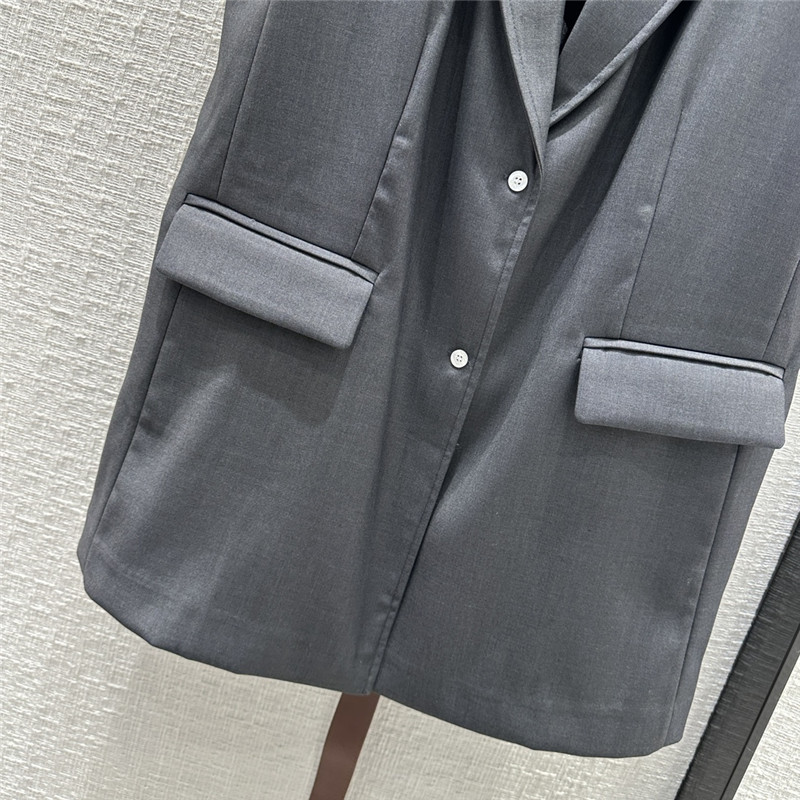 prada premium gray vest shorts suit