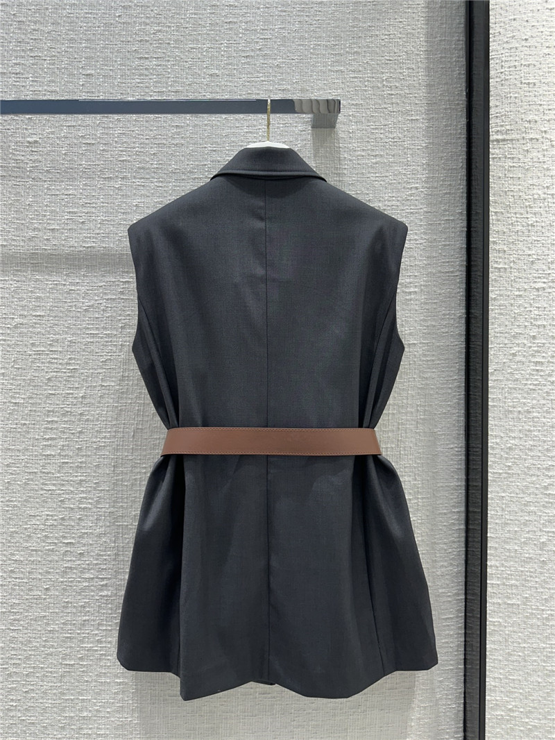 prada premium gray vest shorts suit