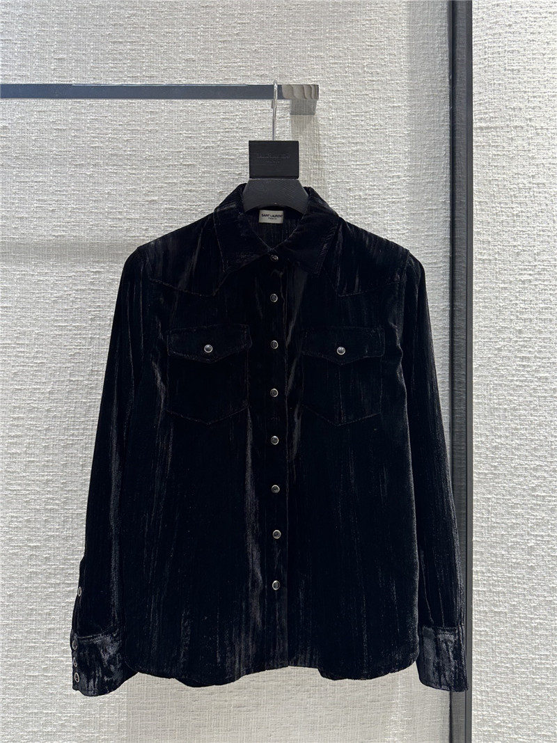 YSL Western style velvet shirt