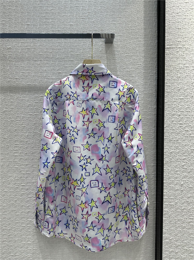 acne studios colorful star smiley printed shirt
