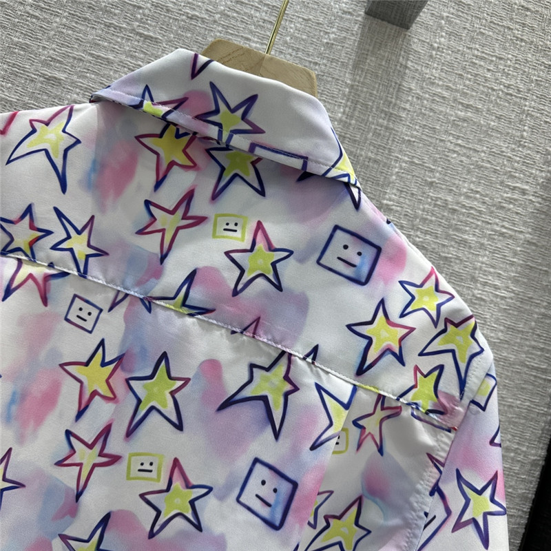 acne studios colorful star smiley printed shirt
