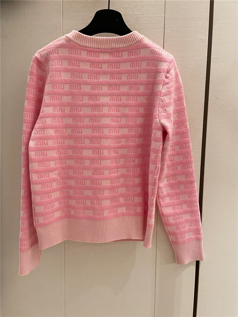 Miu Miu Logo Jacquard Knit Cardigan