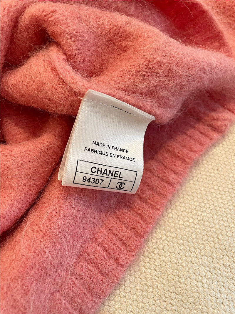 Chanel Logo Alpaca Sweater Pink