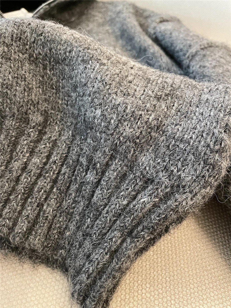 Chanel Logo Turtleneck Loose Sweater Grey