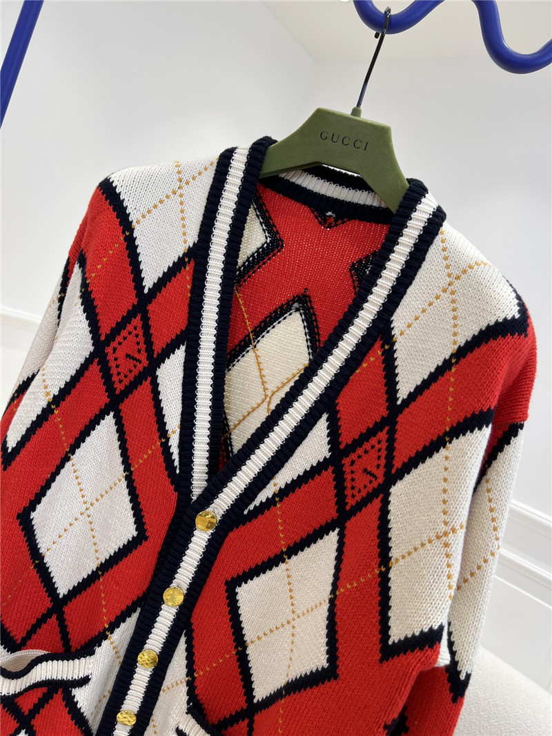 gvc*1 D1am0nd jacquard wool cardigan