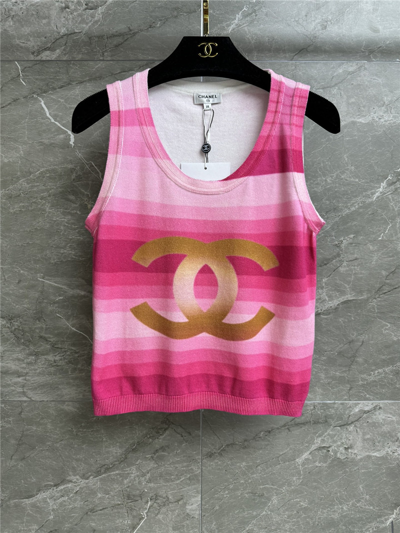 Chanel pink logo vest