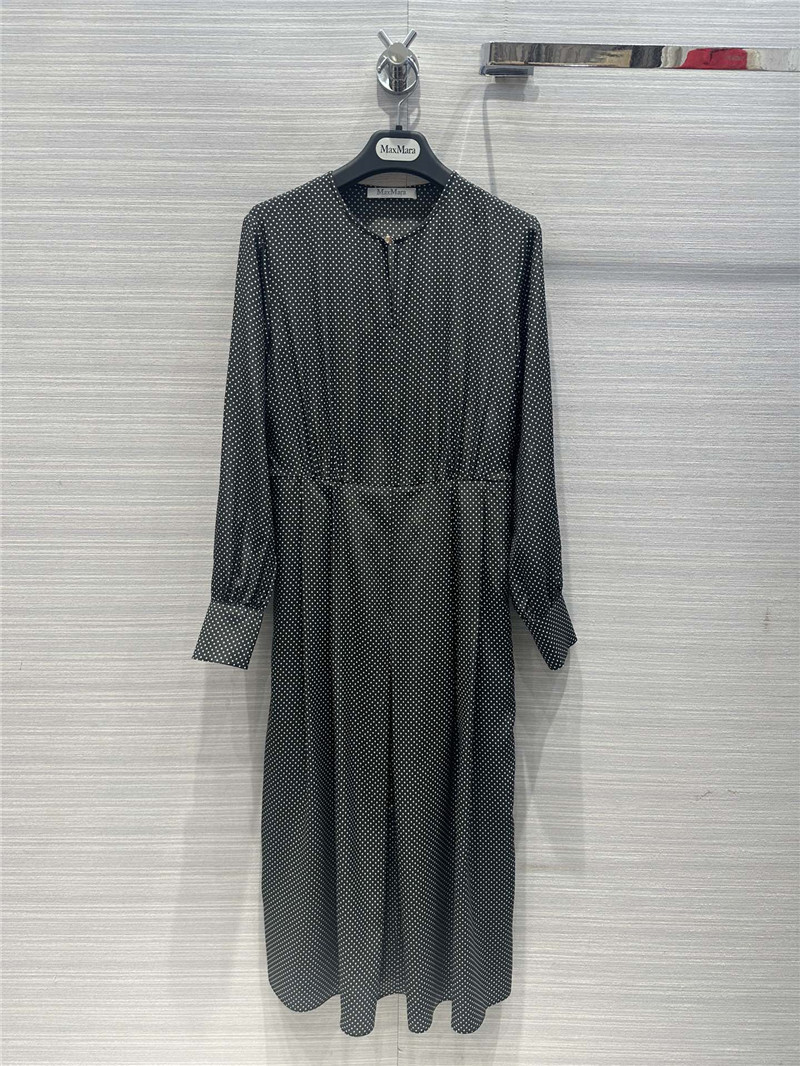 Vanitoo black and white polka dot print silk dress