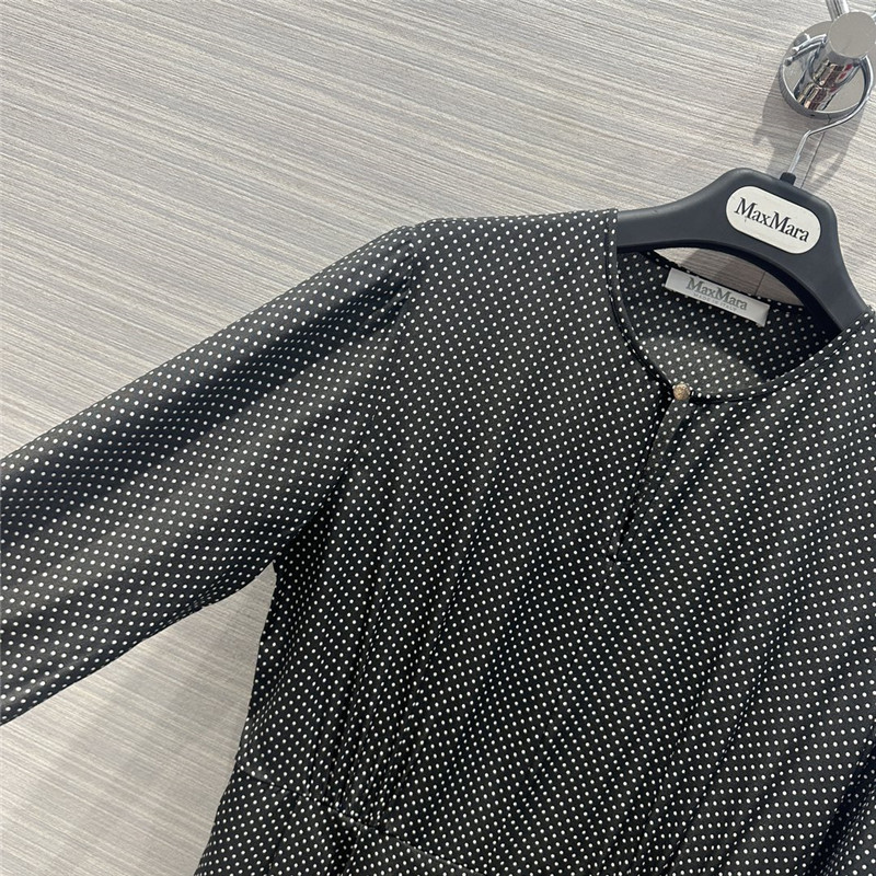 Vanitoo black and white polka dot print silk dress