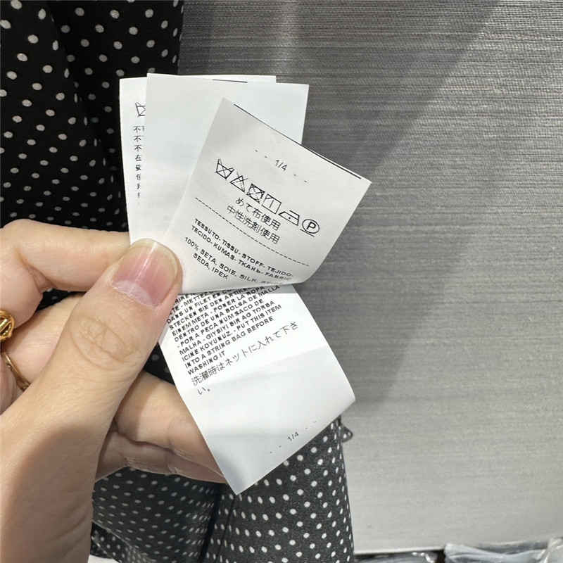 Vanitoo black and white polka dot print silk dress