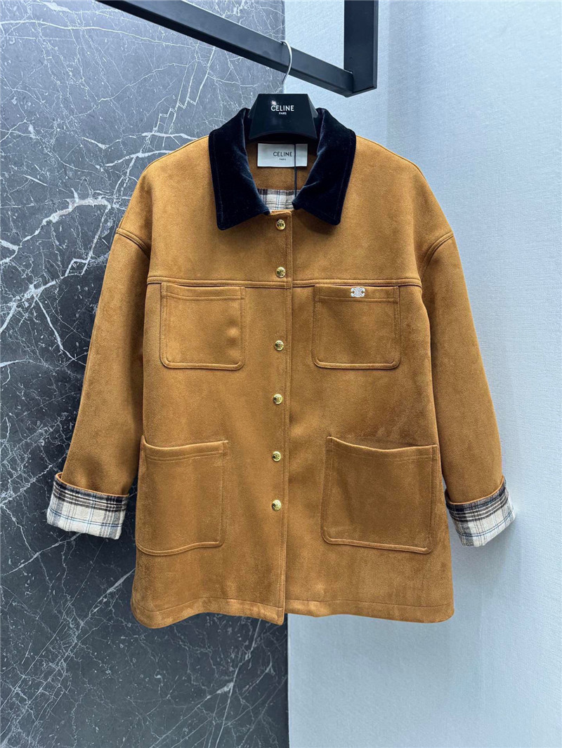 celine eco-friendly deerskin velvet loose silhouette jacket