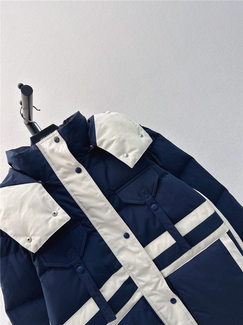 celine new hooded stand collar work style down jacket