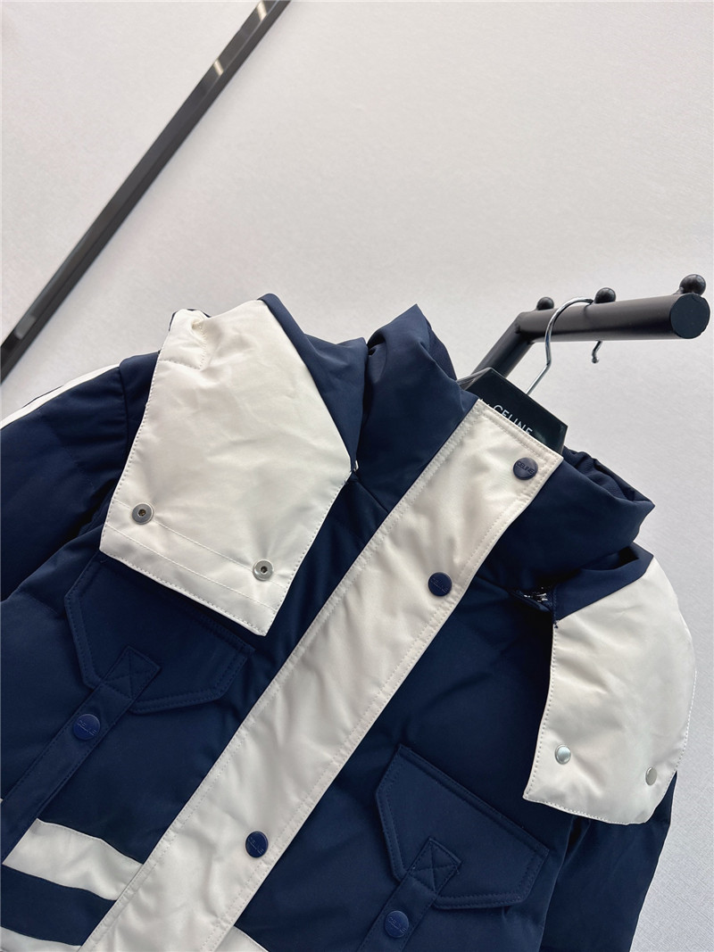 celine new hooded stand collar work style down jacket