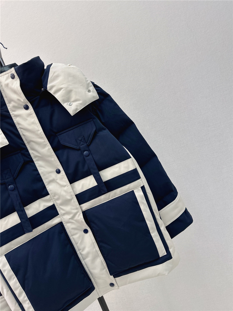 celine new hooded stand collar work style down jacket