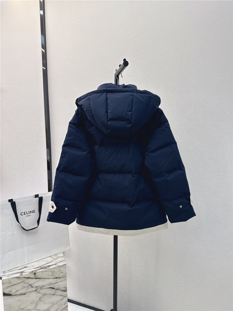 celine new hooded stand collar work style down jacket