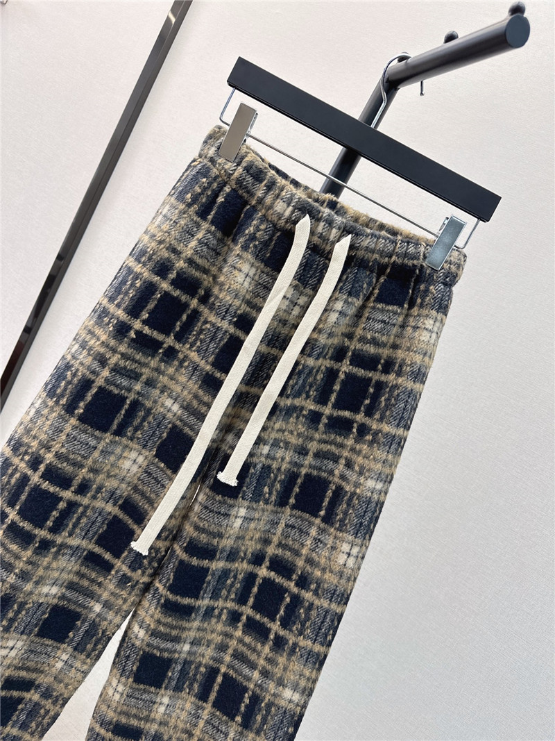 D10r drawstring checked straight-leg pants