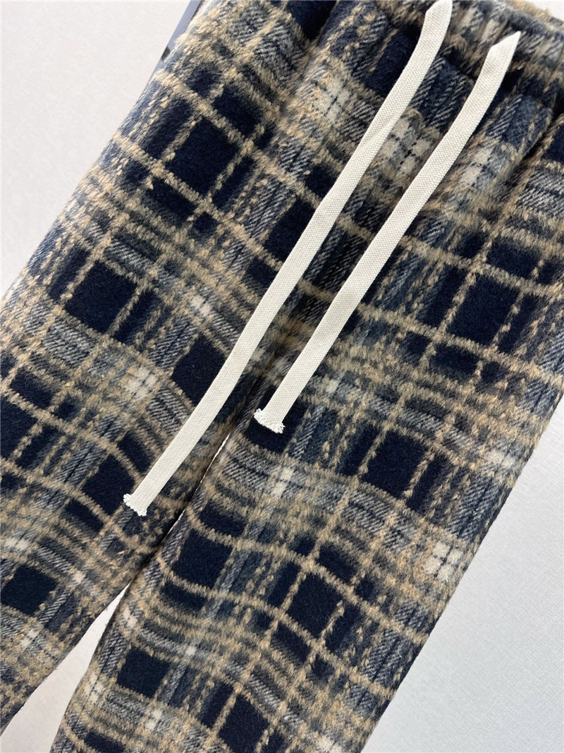 D10r drawstring checked straight-leg pants